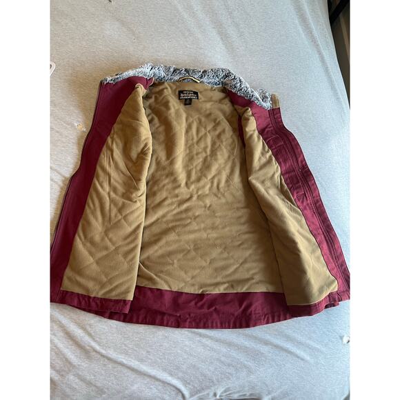 Noble Outfitters women’s XXL red port workwear vest canvas faux fur collar xmas - Picture 4 of 6